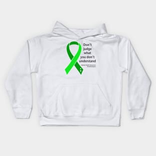 Mental health: don't judge, black type Kids Hoodie